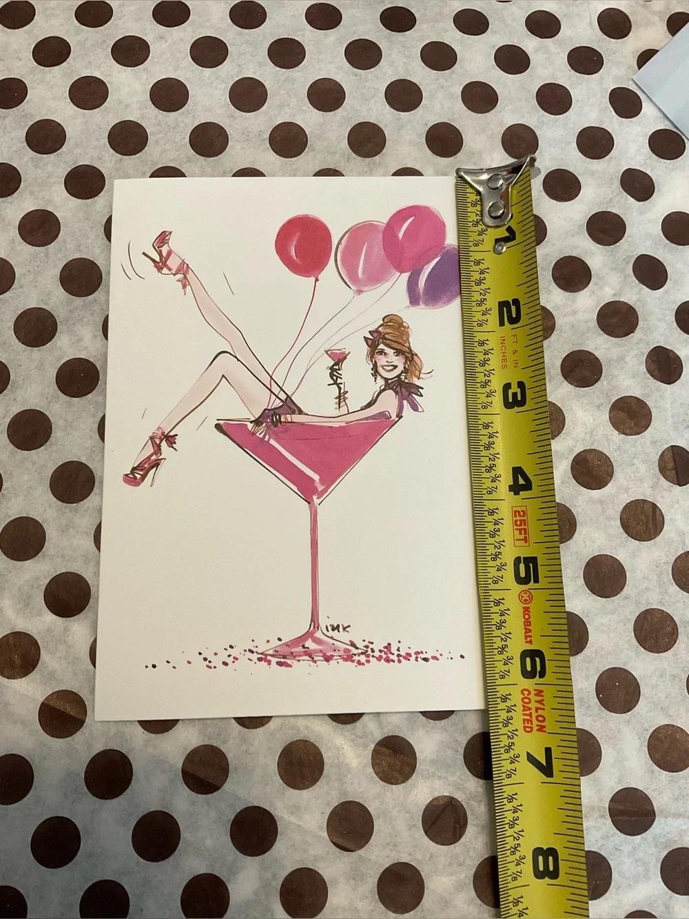 Henri Bendel Notecard “Cheers!” by Izak for Henri Bendel Post + Envelope Set 1